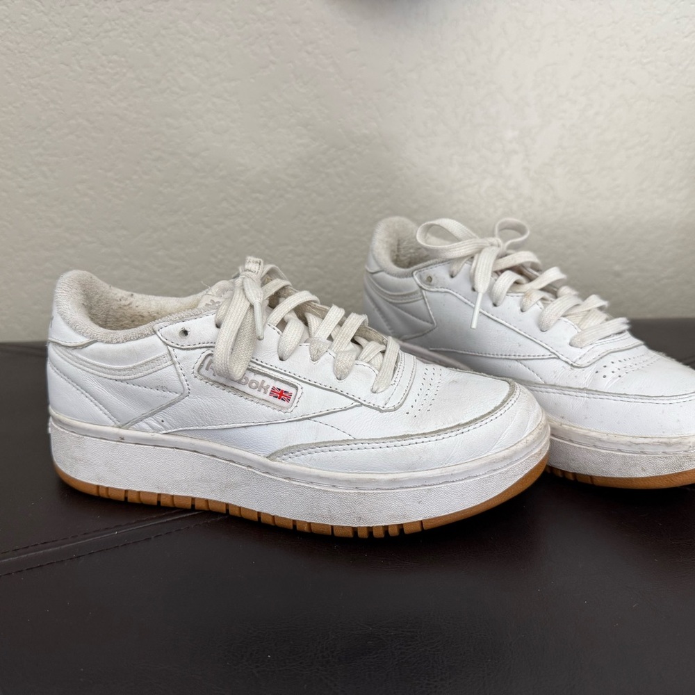 Reebok White Platform Women's Sneakers with Gum Outsole